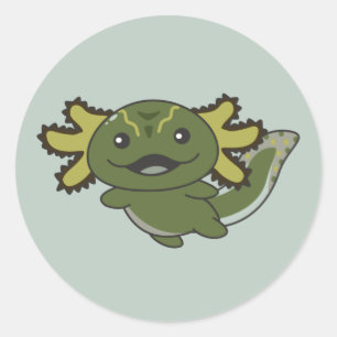Axolotl Verschillende soorten Axolotls Cute Animal Ronde Sticker