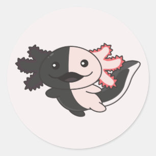 Axolotl Verschillende soorten Axolotls Cute Animal Ronde Sticker