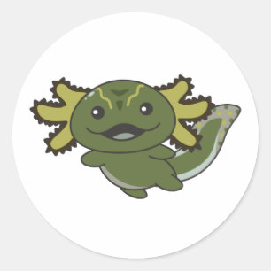 Axolotl Verschillende soorten Axolotls Cute Animal Ronde Sticker