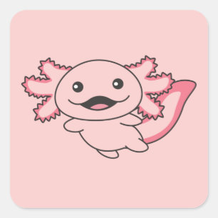 Axolotl Verschillende soorten Axolotls Cute Animal Vierkante Sticker