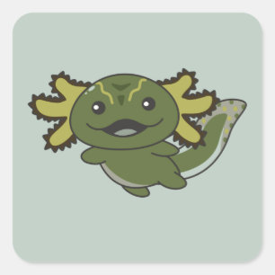 Axolotl Verschillende soorten Axolotls Cute Animal Vierkante Sticker