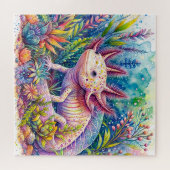 Axolotl Vibrant Waterverf Art Legpuzzel (Horizontaal)