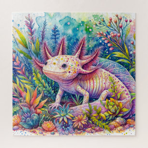 Axolotl Vibrant Waterverf Art Legpuzzel