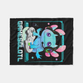 Axolotl Video Gamer Kawaii Pastel Gothic Schattige Fleece Deken (Voorkant (Horizontaal))