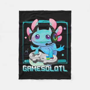 Axolotl Video Gamer Kawaii Pastel Gothic Schattige Fleece Deken