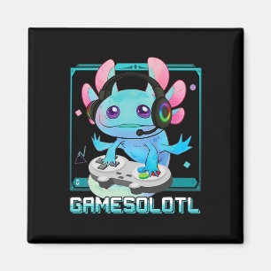 Axolotl Video Gamer Kawaii Pastel Gothic Schattige Magneet