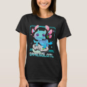Axolotl Video Gamer Kawaii Pastel Gothic Schattige T-shirt (Voorkant)