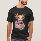 Axolotl Videogames Schattige Kawaii Meisje Axolotl T-shirt (Voorkant)