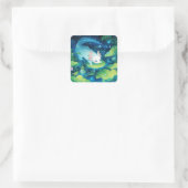 Axolotl Vijver Hemel Vierkante Sticker (Tas)