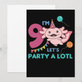Axolotl voor 9e verjaardag Negen jaar oude leuke a Kaart (Voorkant / Achterkant)
