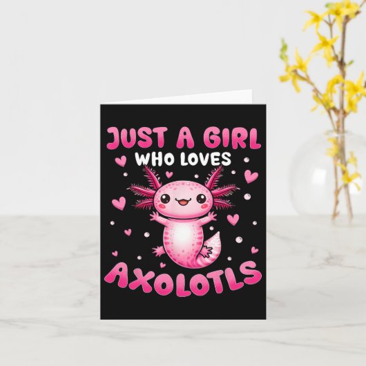 Axolotl voor meisjes gewoon een meisje dat van axo kaart (Gele Bloem)