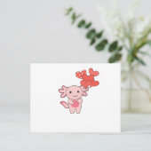 Axolotl voor Valentijnsdagen die met Briefkaart (Staand voorkant)