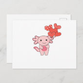 Axolotl voor Valentijnsdagen die met Briefkaart (Voorkant / Achterkant)