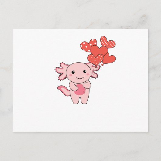 Axolotl voor Valentijnsdagen die met Briefkaart (Voorkant)