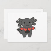 Axolotl voor Valentijnsdagen die met Feestdagenkaart (Voorkant / Achterkant)