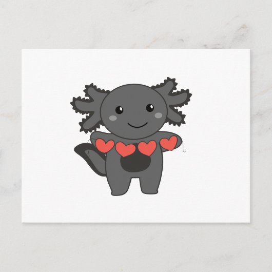 Axolotl voor Valentijnsdagen die met Feestdagenkaart (Voorkant)