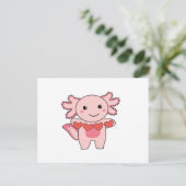 Axolotl voor Valentijnsdagen die met Feestdagenkaart (Staand voorkant)