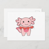 Axolotl voor Valentijnsdagen die met Feestdagenkaart (Voorkant / Achterkant)