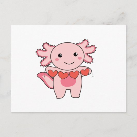 Axolotl voor Valentijnsdagen die met Feestdagenkaart (Voorkant)
