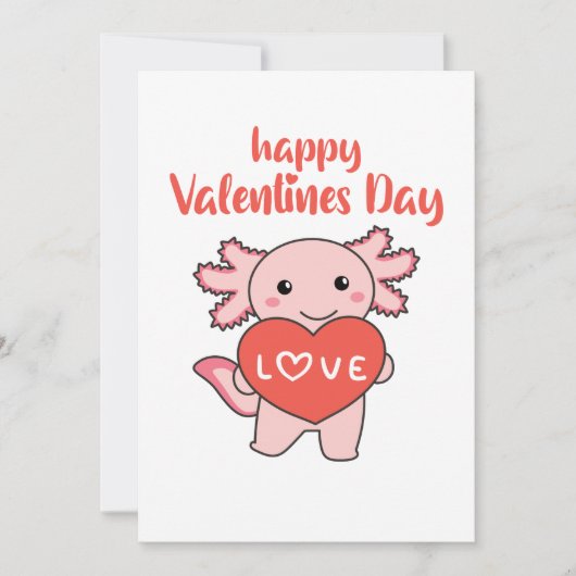 Axolotl voor Valentijnsdagen die met Kaart (Voorkant)