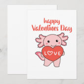 Axolotl voor Valentijnsdagen die met Kaart (Voorkant / Achterkant)