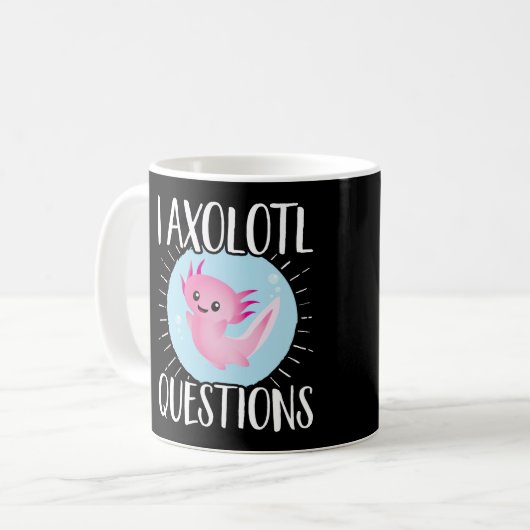 Axolotl Vragen Kawaii Koffiemok (Voorkant links)