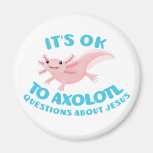 Axolotl vragen over Jezus schattig christelijk Magneet