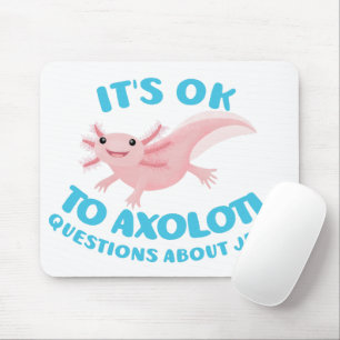 Axolotl vragen over Jezus schattig christelijk Muismat