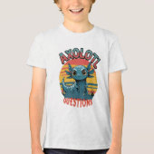"AXOLOTL VRAGEN – Retro Graffiti Vibes" Tri-Blend Shirt (Voorkant)