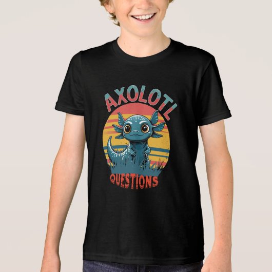 "AXOLOTL VRAGEN – Retro Graffiti Vibes" Tri-Blend Shirt (Voorkant)