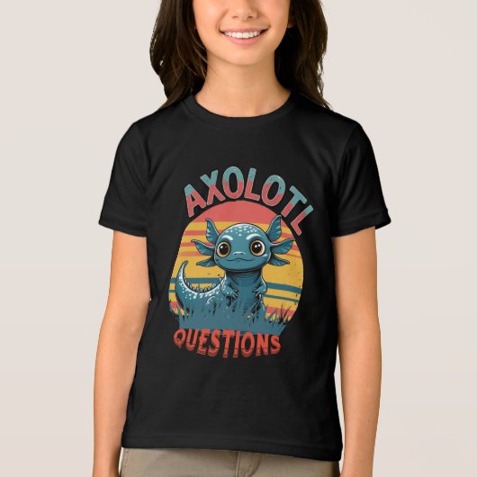 "AXOLOTL VRAGEN – Retro Graffiti Vibes" Tri-Blend Shirt (Voorkant)
