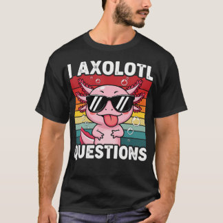 Axolotl Vragen Schattig Kawaii T-shirt