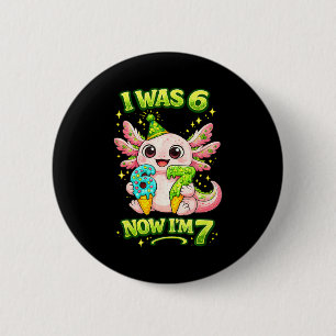 Axolotl was 6 7 verjaardag 67 meme grappig zes zev ronde button 5,7 cm