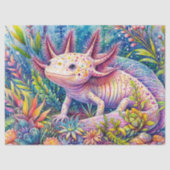 Axolotl Waterverf Vibrant Botanische Kunst Tissuepapier (Voorkant)