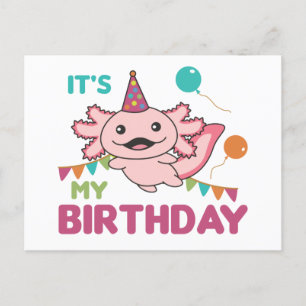 Axolotl wenst dat het mijn verjaardag is Schattige Briefkaart