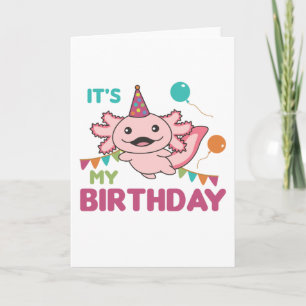 Axolotl wenst dat het mijn verjaardag is Schattige Kaart