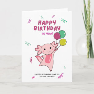 Axolotl wenst een fijne dag voor uw Axolotl-kaart Kaart