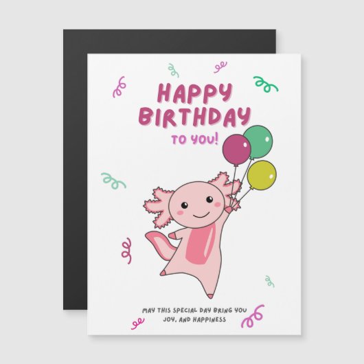 Axolotl wenst een fijne verjaardag op uw Axolotls (Voorkant / Achterkant)