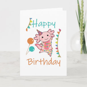 Axolotl wenst een fijne verjaardag op uw Axolotls Kaart