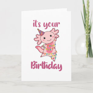 Axolotl wenst een fijne verjaardag op uw Axolotls Kaart