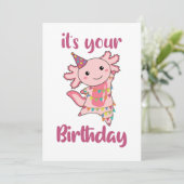 Axolotl wenst een fijne verjaardag voor u Axolotls Kaart (Staand voorkant)