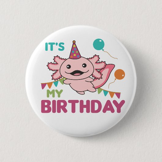 Axolotl wil dat het mijn vaderdag is. ronde button 5,7 cm (Voorkant)
