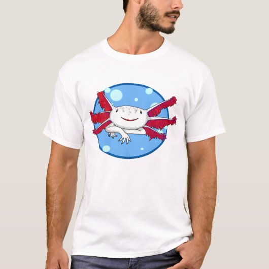 axolotl (wit met vlekken) bubbel shirt (Voorkant)