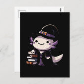 Axolotl Witch - Schattigee Halloween Briefkaart (Voorkant / Achterkant)