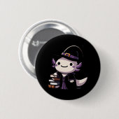 Axolotl Witch - Schattigee Halloween Ronde Button 5,7 Cm (Voorkant /achterkant)