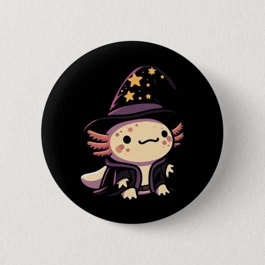 Axolotl Wizard - Fantasy Pet Ronde Button 5,7 Cm (Voorkant)
