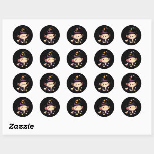 Axolotl Wizard - Fantasy Pet Ronde Sticker