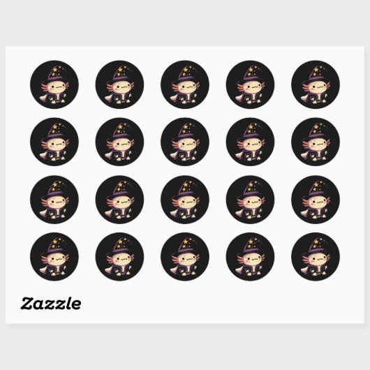 Axolotl Wizard - Fantasy Pet Ronde Sticker (Vel)