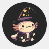 Axolotl Wizard - Fantasy Pet Ronde Sticker (Voorkant)