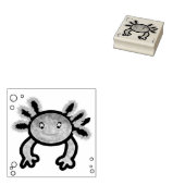 Axolotl Wood Art Stamp Rubberstempel (Gestempeld)